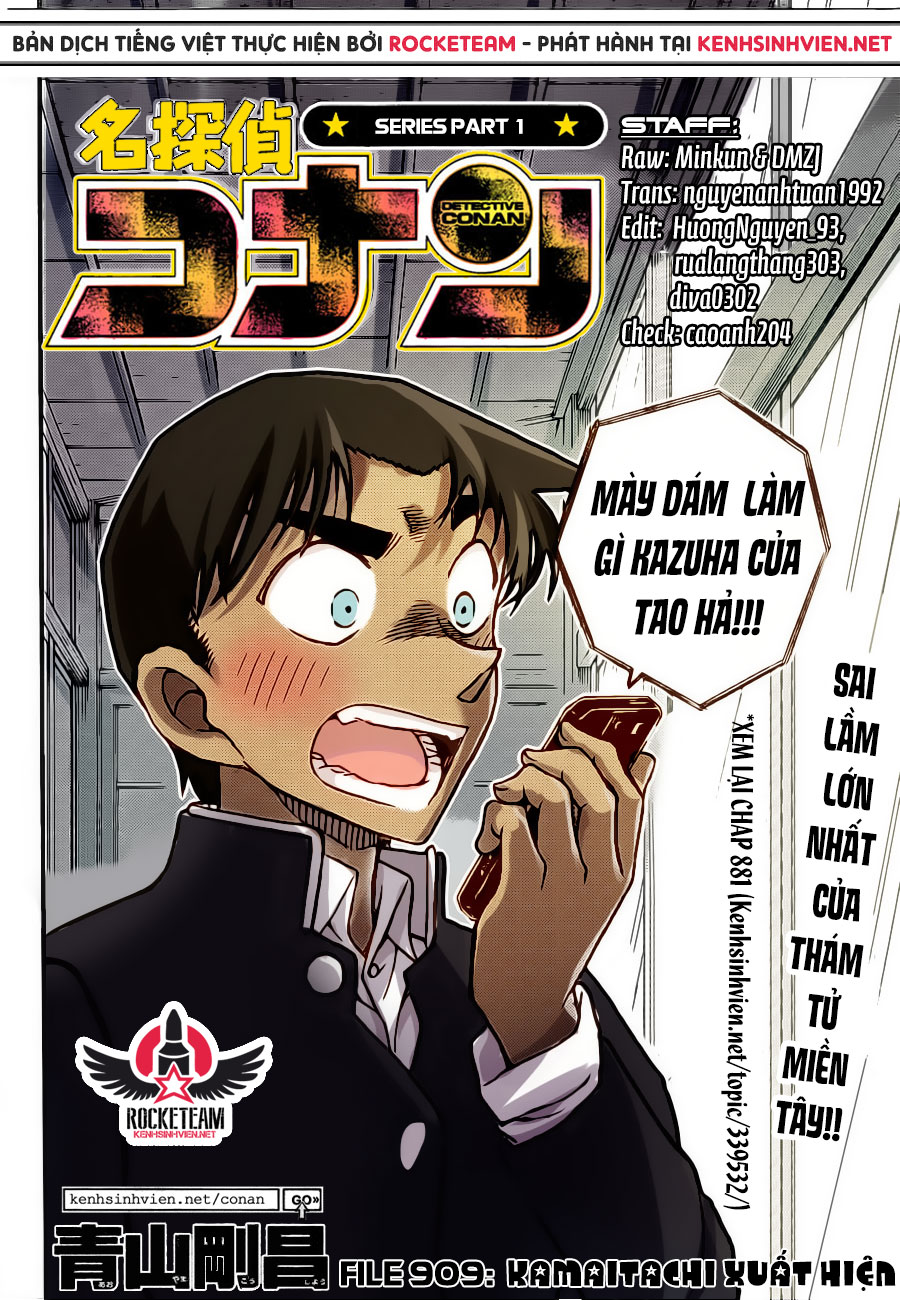 Thám tử lừng danh Conan chương 0909. Thám tử lừng danh Conan chương 0909.